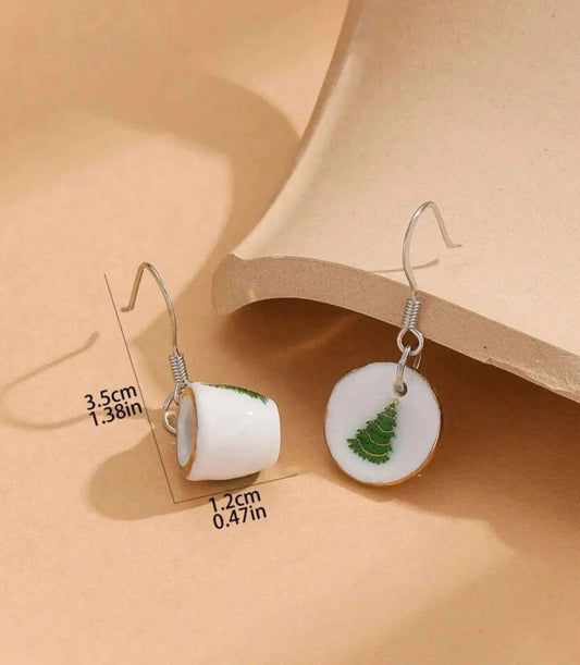 Adorable Christmas Tea Cup Earring Set Rooted Home Goods Default Title Default Title-