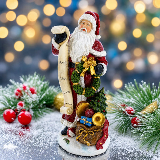 Santa Reading Christmas Gift List Figurine - Winter Holiday Decor 11.5 Inches BestPysanky Default Title Default Title-
