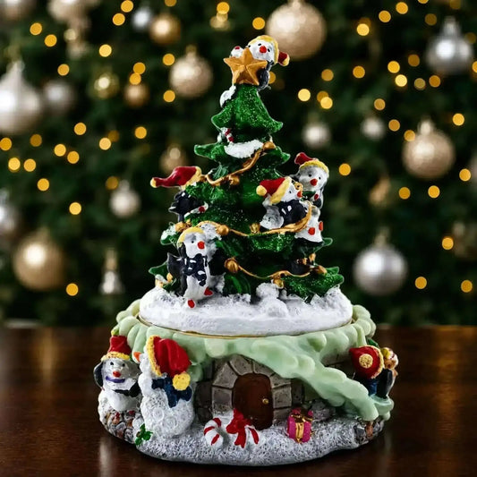 Animated Musical Penguin Christmas Tree Figurine - Rotating Music Box Cartsfy Inc.