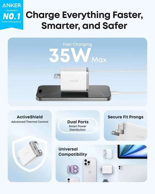 Anker Nano Charger (35W, Built-In Retractable USB-C Cable) Cartsfy Inc.