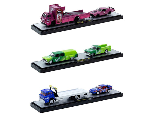 Auto Haulers "Soda" Set of 3 pieces Release 44 Limited Edition to 5750 pieces Worldwide 1/64 Diecast Model Cars by M2 Machines Cartsfy Inc.