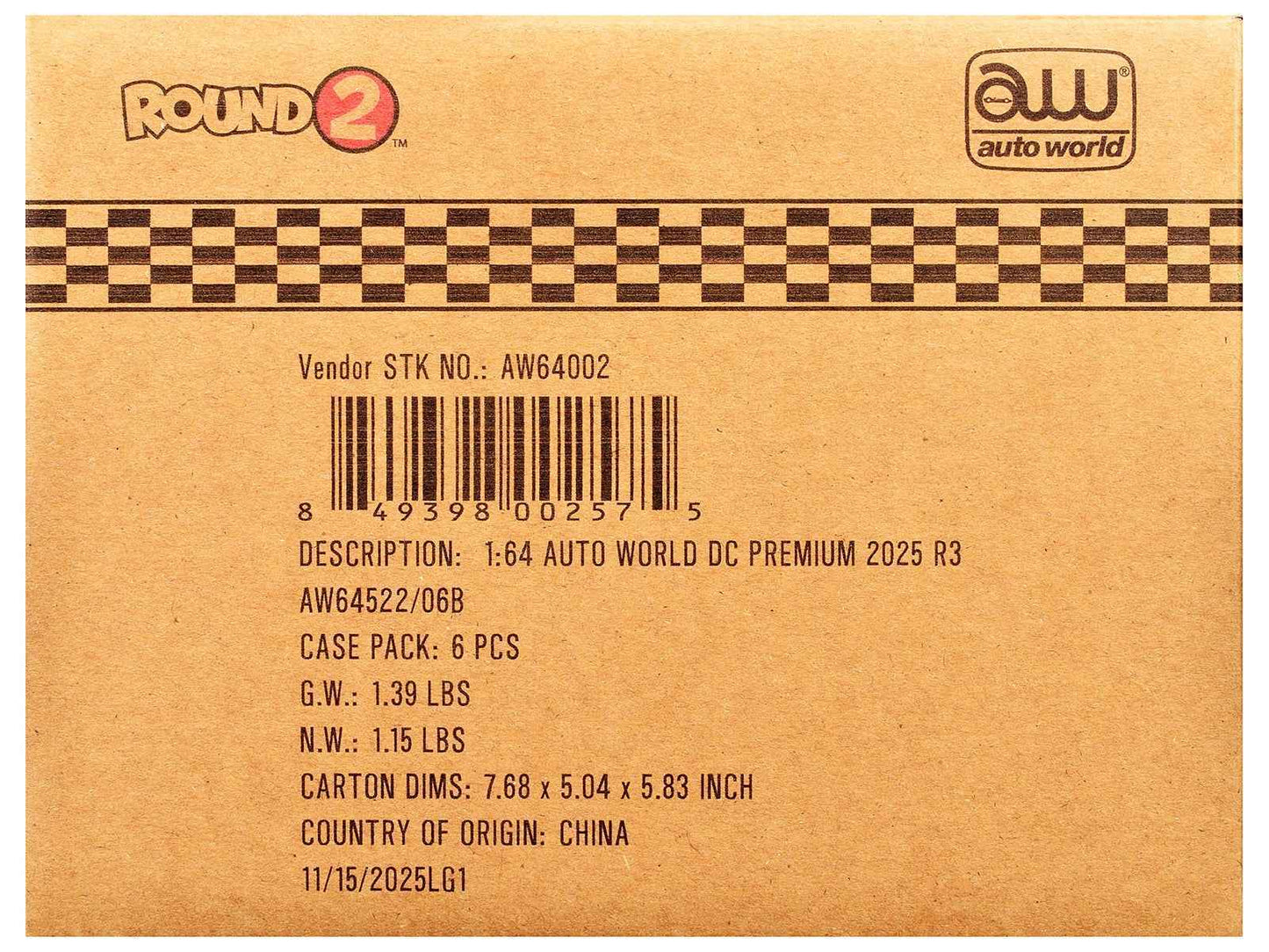 Auto World Premium 2025 Release 3 Set B of 6 pieces 1/64 Diecast Model Cars by Auto World Miniature Motors Default Title Default Title-