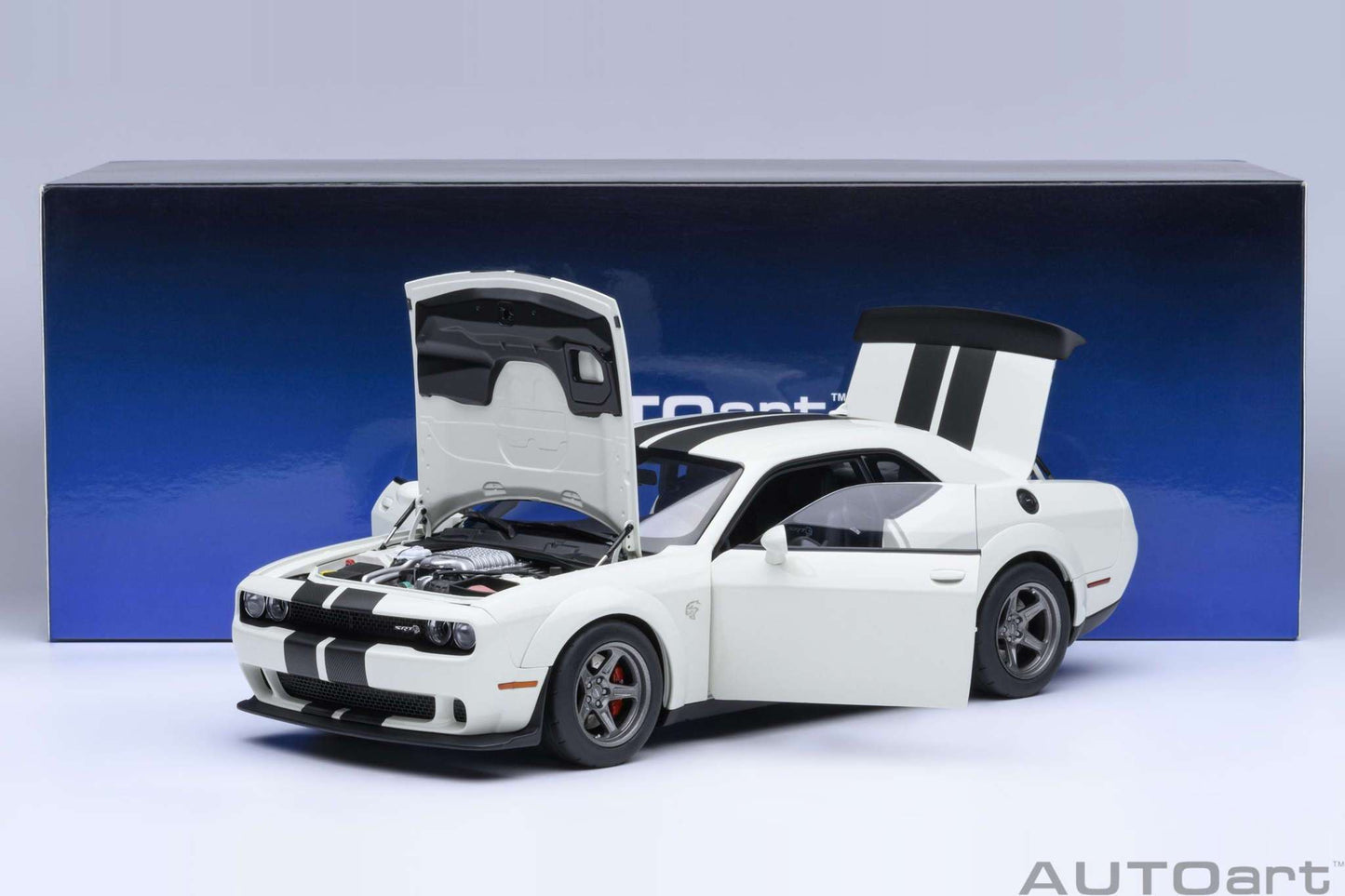 AUTOart 2023 Dodge Challenger SRT Super Stock Knuckle White 1:18 STM Diecast Default Title Default Title-