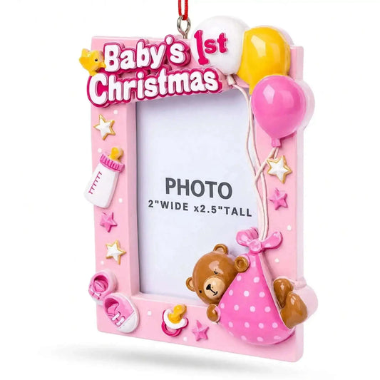 Baby Girl First Christmas Photo Frame Resin Christmas Ornament Cartsfy Inc.