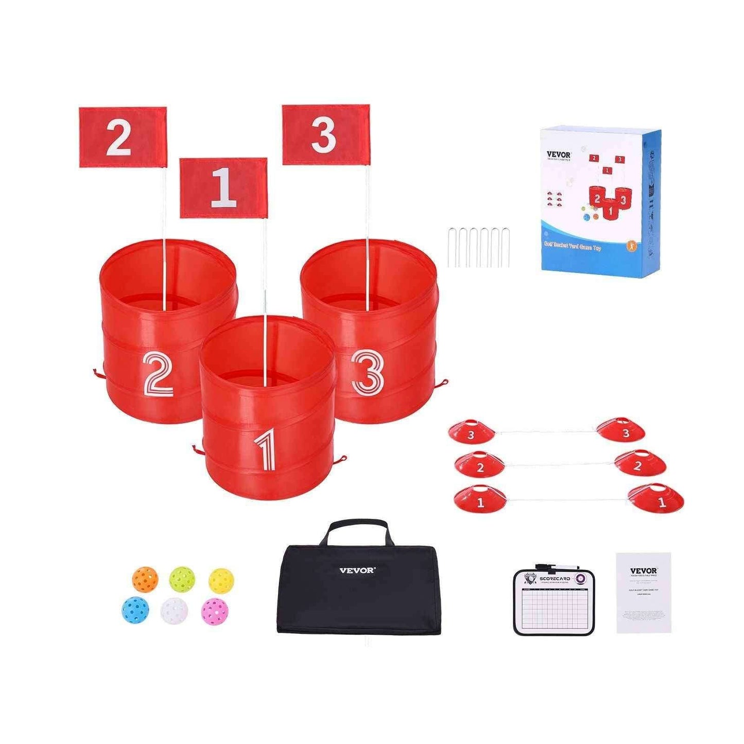 Backyard Golf Game 3 Hole Portable Outdoor Bucket Golf Game for Kids and Adults Cartsfy Inc.