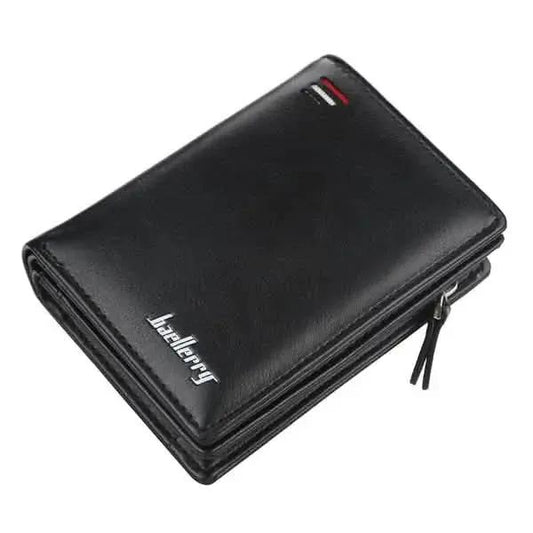 Baellerry Men's Zipper Short Fashion Wallet DailySale Black Coffee Khaki Black-Coffee-Khaki-