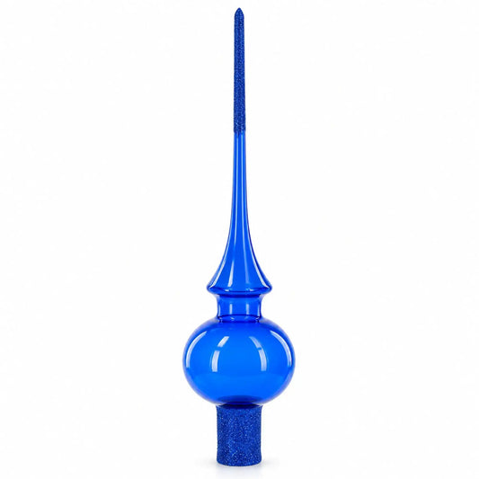Translucent Blue Glass Christmas Tree Topper 11 Inches BestPysanky Default Title Default Title-