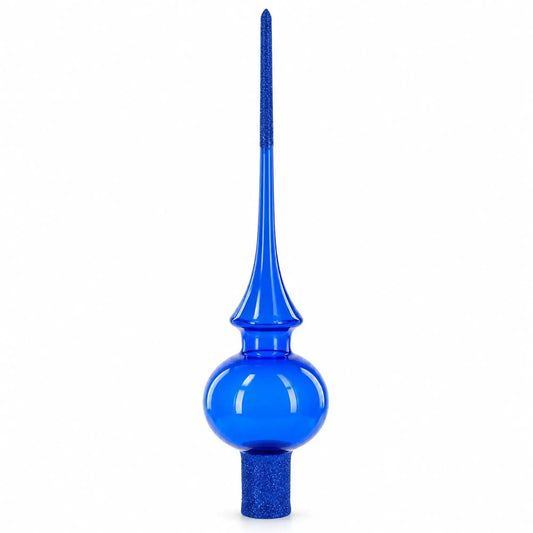 Translucent Blue Glass Christmas Tree Topper 11 Inches BestPysanky Default Title Default Title-