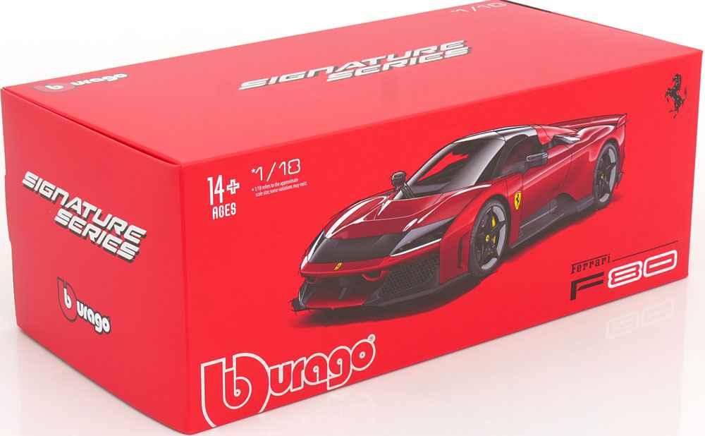 Bburago Signature Series 2024 Ferrari F80 Red Metallic (Rosso Supercar) w/ Silver & Black Wheels 1:18 STM Diecast Default Title Default Title-