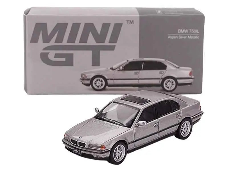 BMW 750IL Aspen Silver Metallic with Sun Roof Limited Edition 1/64 Diecast Model Car by Mini GT Cartsfy Inc.