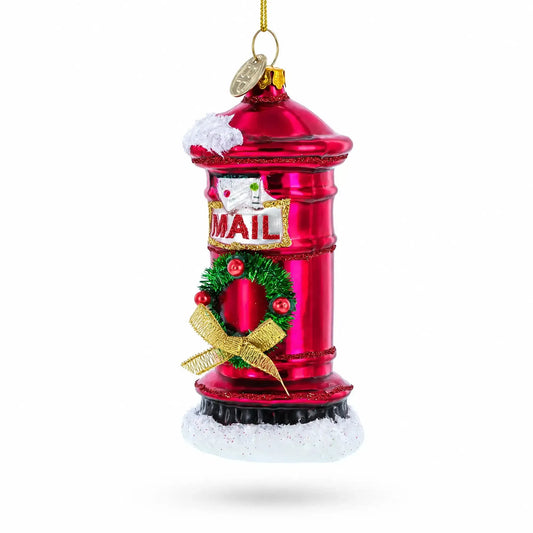 Red Mailbox with Letter to Santa Glass Christmas Ornament BestPysanky Default Title Default Title-