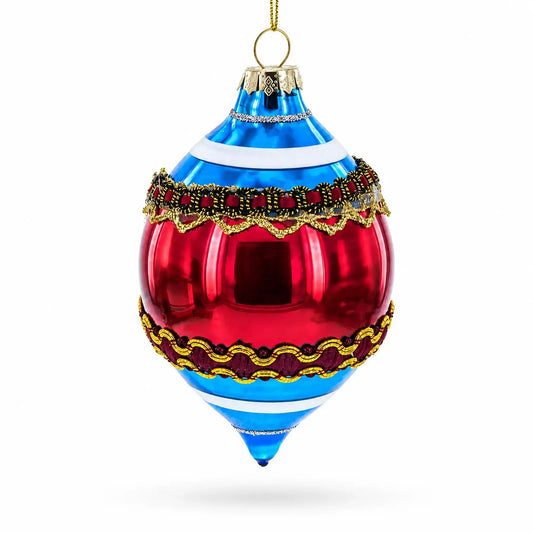 Retro Reflection Blue Retro-Inspired Glass Christmas Ornament BestPysanky Default Title Default Title-