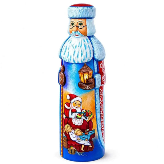 Christmas Eve Hand Carved Solid Wooden Santa Figurine 11 Inches