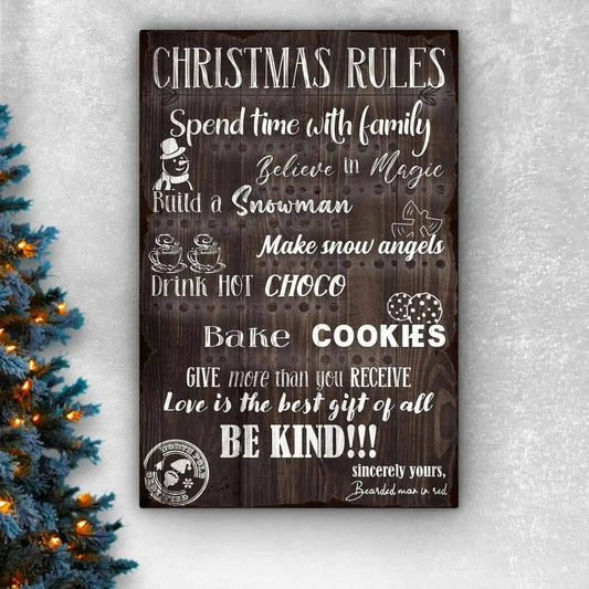 Christmas Rules Sign