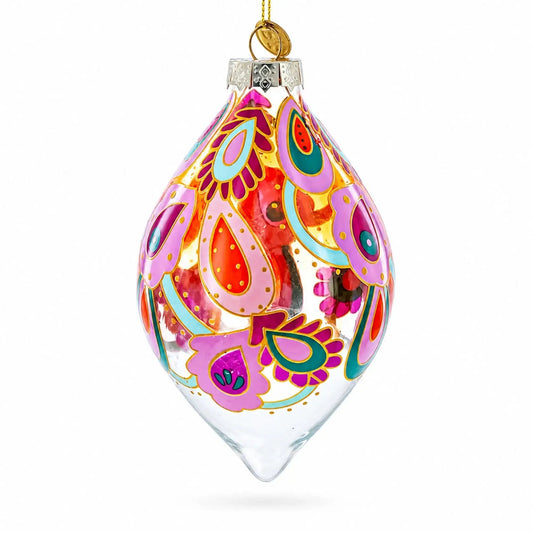 Copper Paisley Teardrop Glass Christmas Ornament BestPysanky Default Title Default Title-