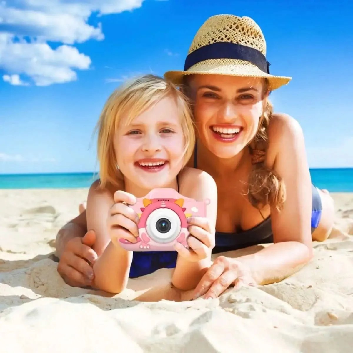 Dinosaur Kids Selfie 48MP 1080P HD Cartoon Digital Camera DailySale Blue Pink Blue-Pink-