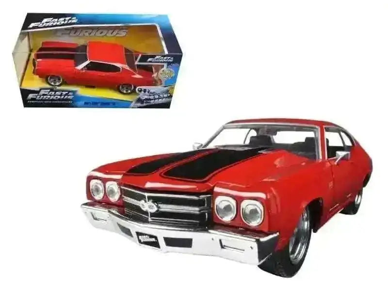 Dom's Chevrolet Chevelle SS Red with Black Stripes "Fast & Furious" Movie 1/24 Diecast Model Car by Jada Cartsfy Inc.