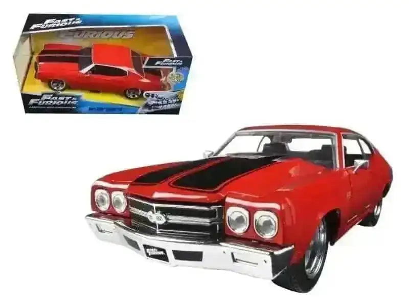 Dom's Chevrolet Chevelle SS Red with Black Stripes "Fast & Furious" Movie 1/24 Diecast Model Car by Jada Cartsfy Inc.