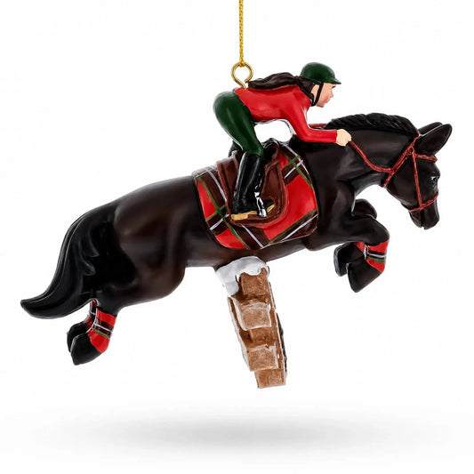 Equestrian Horse Jumper Rider Resin Christmas Ornament BestPysanky Default Title Default Title-