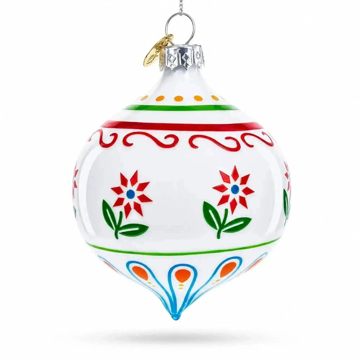 Floral Finial Drop Glass Christmas Ornament Cartsfy Inc.