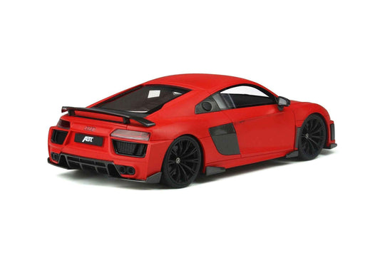 Matte red Audi R8 ABT hardtop 1:18 die-cast model car, front-right side view