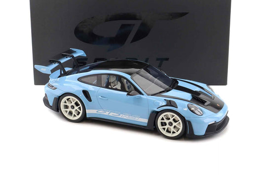 GT Spirit 2022 Porsche 911 992 GT3 RS w/ Weissach Pkg Gulf Blue w/ White Wheels & Deco 1:12 Cartsfy Inc.