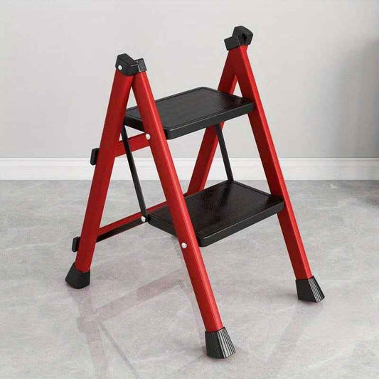 Heavy-Duty 2-Step Folding Ladder – Metal A-Frame with Non-Slip Steps Cartsfy Inc.