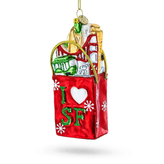 I Love San Francisco Glass Christmas Ornament BestPysanky Default Title Default Title-