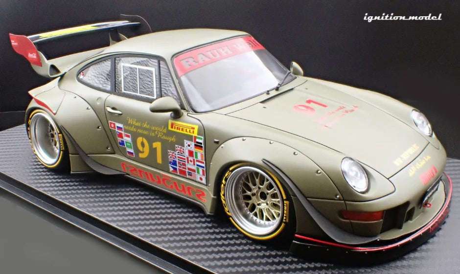 Ignition Model Porsche 993 RWB "Khaki" Matte Green 1:18 STM Diecast Default Title Default Title-