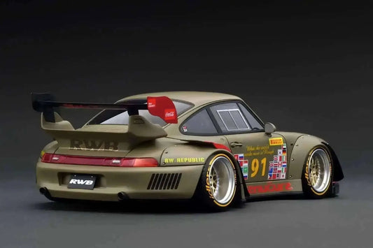 Ignition Model Porsche 993 RWB "Khaki" Matte Green 1:18 Cartsfy Inc.