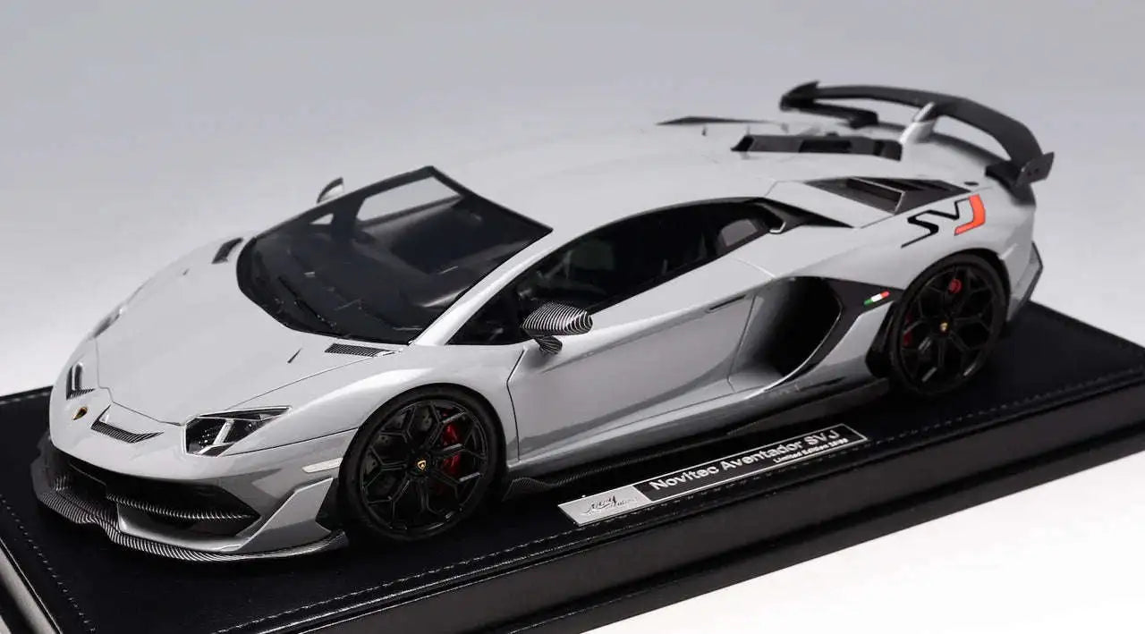 Ivy Merit Lamborghini Aventador SVJ Novitec Nimbus Grey 1:18 WITH DISPLAY STM Diecast Default Title Default Title-