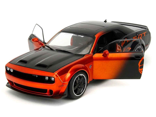 Jada Pink Slips 2015 Dodge Challenger SRT Hellcat Redeye Orange & Black 1:18 Cartsfy Inc.