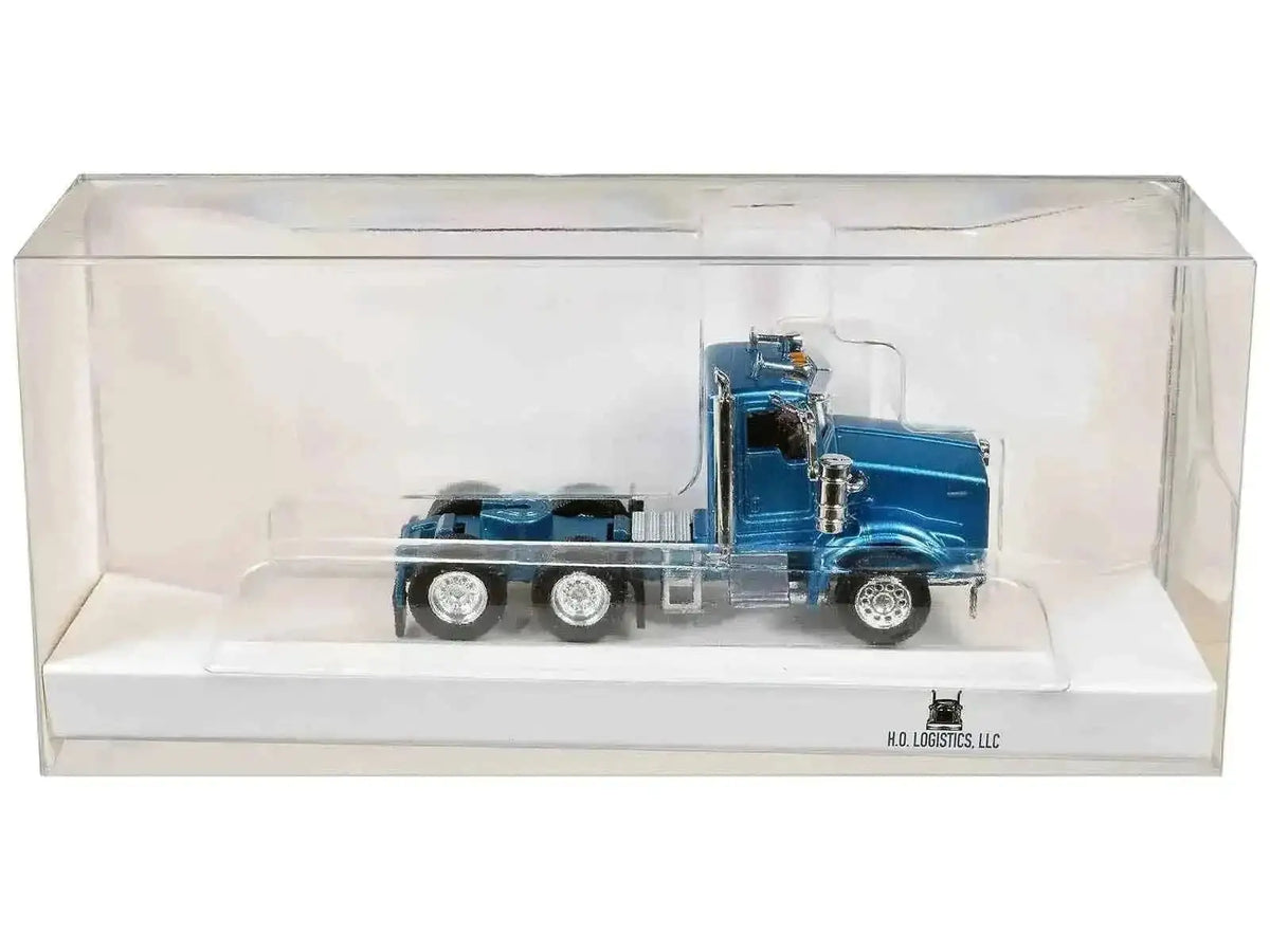 Kenworth T800 Day Cab Blue Metallic 1/87 (HO) Scale Plastic Model Car by HO Logistics Cartsfy Inc.
