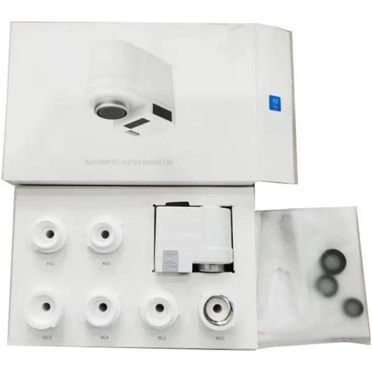 Automatic sensor faucet installation kit with control module and assorted fittings tray