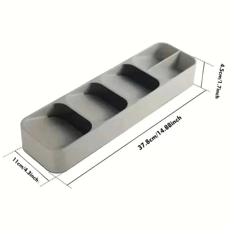 Kitchen Tableware Drawer Spoon Storage Box DailySale Gray White Gray-White-