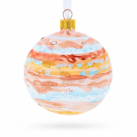 Jupiter Hand Painted Glass Ball Christmas Ornament 3.25 Inches BestPysanky Default Title Default Title-