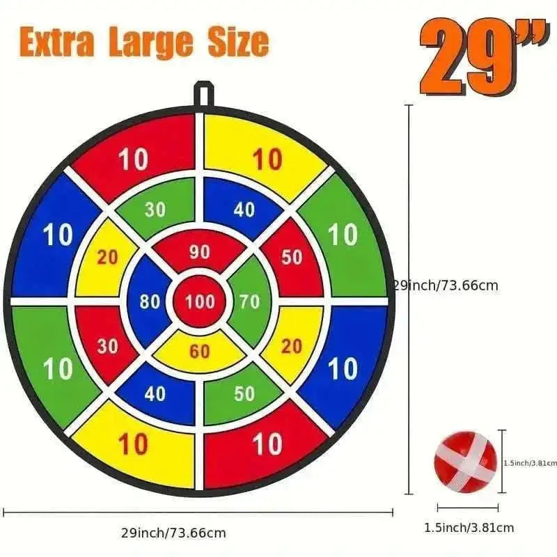 Large 29" Dart Board With Sticky Balls, Indoor & Outdoor Fun Party Play Game Toys Cartsfy Inc.