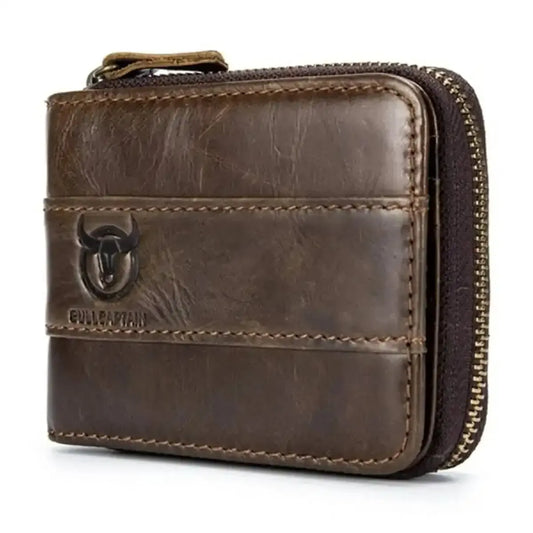 Leather Tri-Fold Anti-Magnetic Vintage 11 Card Slot Men's Wallet DailySale Black Coffee Brown Black-Coffee-Brown-