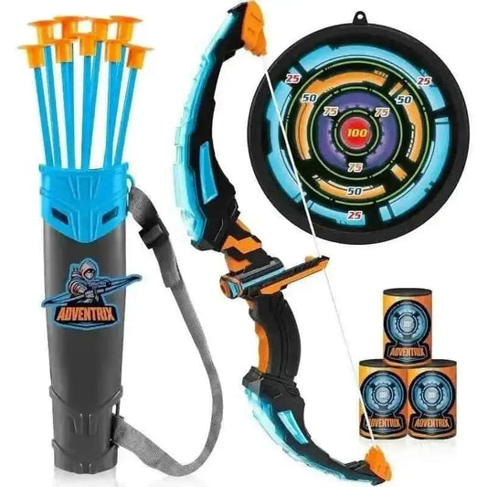 LED Bow & Arrow Toy Set for Kids Light-Up Archery Play Kit with Suction Cup Arrows (Blue/Green) Cartsfy Inc.
