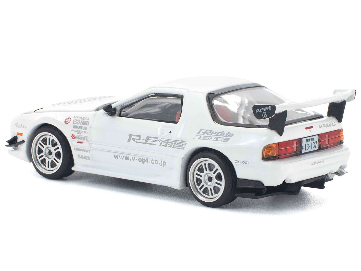 Mazda RX7 (FC3S) RE Amemiya RHD (Right Hand Drive) White 1/64 Diecast Model Car by Pop Race Miniature Motors Default Title Default Title-
