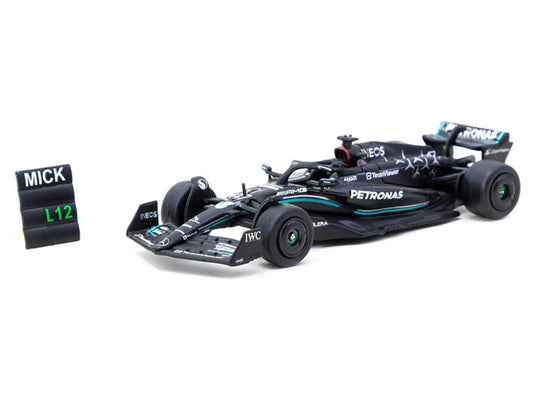 Mercedes-AMG F1 W14 E Performance #47 Mick Schumacher Formula One F1 "Spanish GP Tyre Testing" (2023) with Pit Board "Global64" Series 1/64 Diecast Model by Tarmac Works Miniature Motors Default Title Default Title-