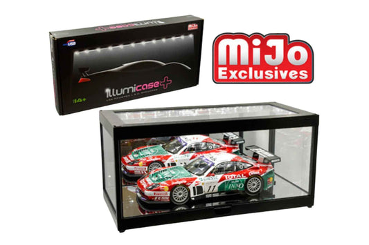 Mijo Exclusives Illumicase Plus 14 Inch Black Plastic Display Case w/ LED Lighting & Mirror 1:18 Cartsfy Inc.