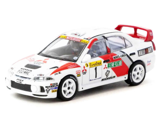 Mitsubishi Lancer Evolution IV #1 Tommi Makinen - Seppo Harjanne 3rd Place "Monte Carlo Rally" (1997) "Global64" Series 1/64 Diecast Model by Tarmac Works Cartsfy Inc.