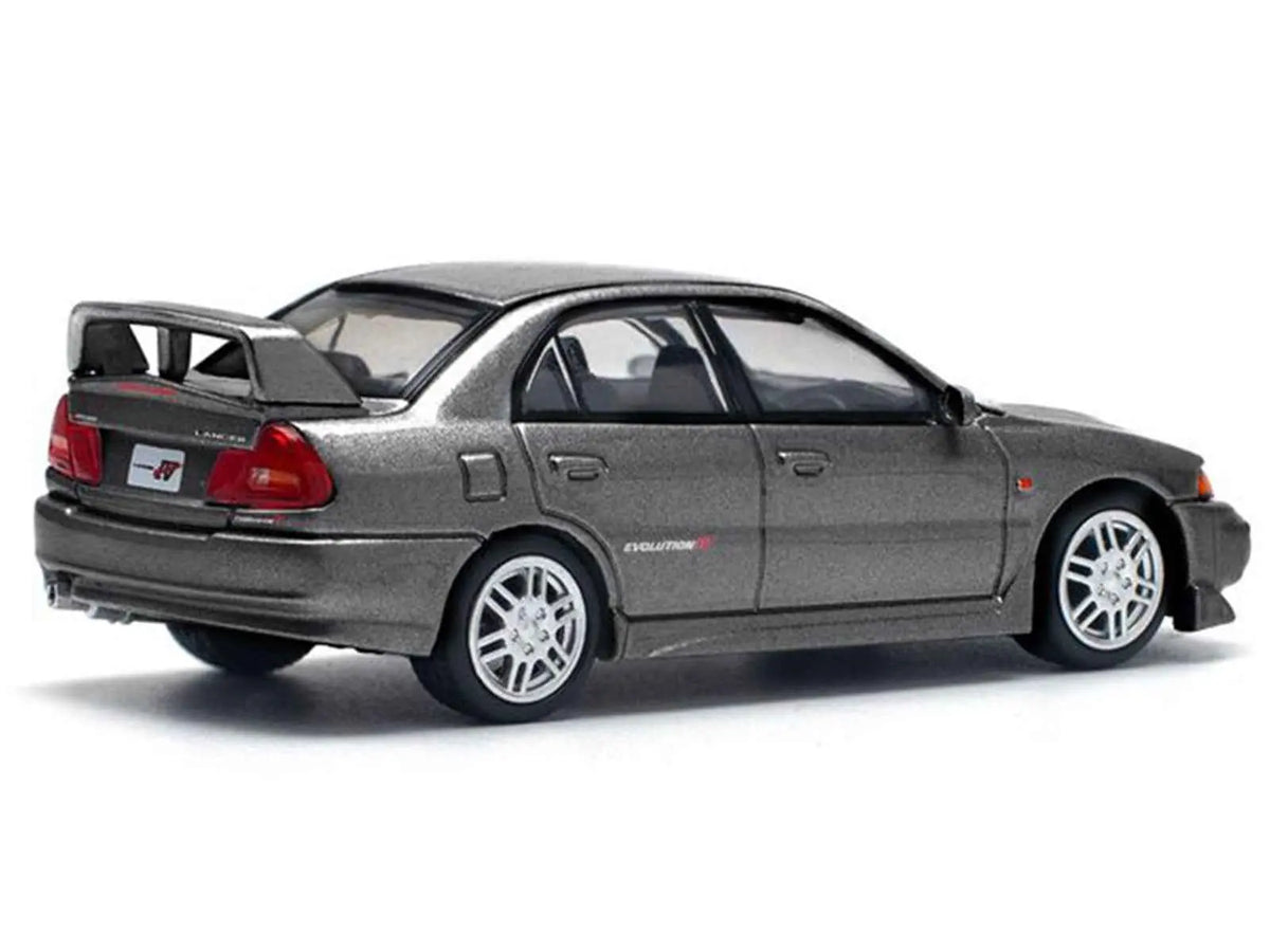 Mitsubishi Lancer Evolution IV RHD (Right Hand Drive) Dark Gray Metallic 1/64 Diecast Model Car by Pop Race Cartsfy Inc.