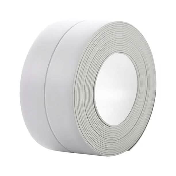 White sink gap sticker tape roll close-up