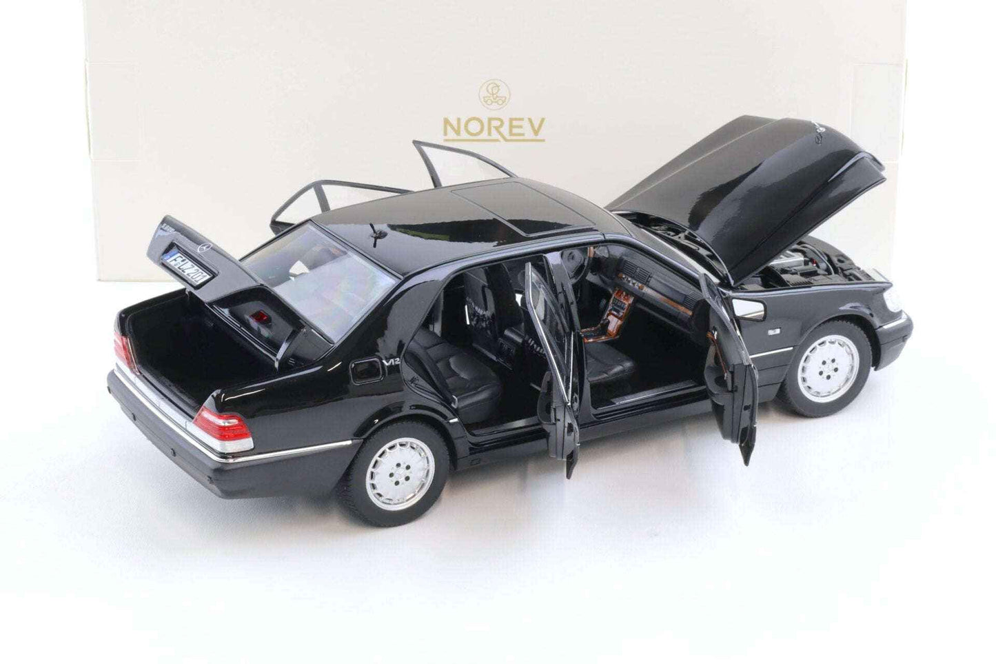 Norev 1997 Mercedes-Benz S600 S-Class (W140) Black 1:18 STM Diecast Default Title Default Title-