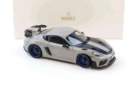 Norev 2023 Porsche 718 Cayman GT4 RS w/ Weissach Package Chalk w/ Blue Wheels 1:18 Cartsfy Inc.