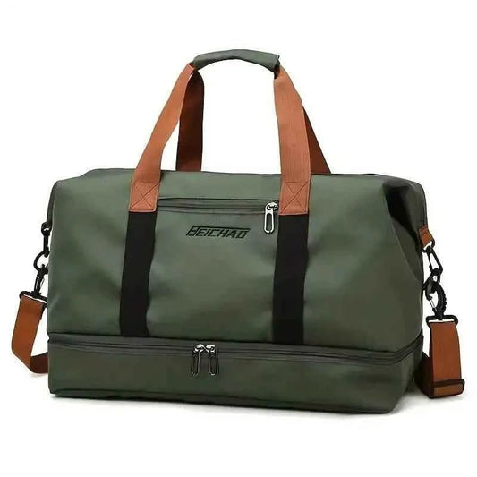 Nylon Duffel Bag for Travel – Large Capacity, Foldable, Shoe Compartment – Men & Women - Cartsfy Inc.