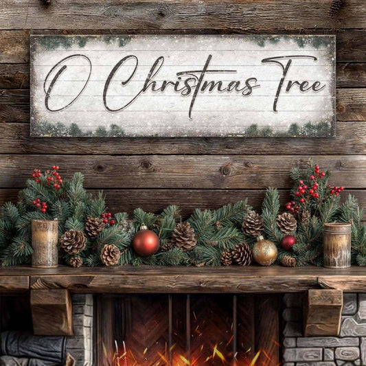 O Christmas Tree, Wood Christmas Sign Tailored Canvases 12x36 inch Medium Premium Gallery Wrapped 16x48 inch Large Premium Gallery Wrapped 20x60 inch Extra Large Premium Gallery Wrapped 12x36 inch Medium Premium Gallery Wrapped-16x48 inch Large Premium Gallery Wrapped-20x60 inch Extra Large Premium Gallery Wrapped-