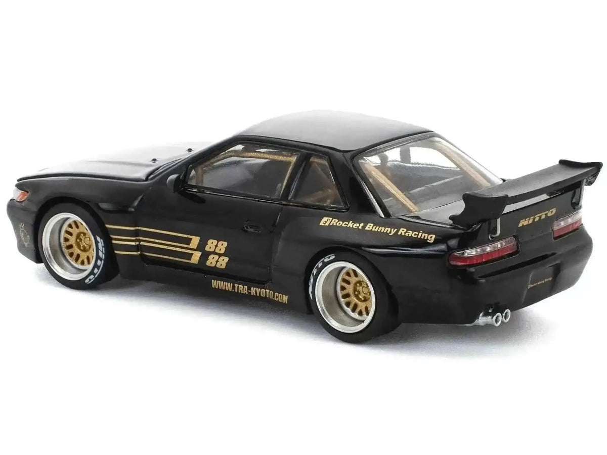 Pandem S13 RHD (Right Hand Drive) Black with Gold Accents 1/64 Diecast Model Car by Pop Race Cartsfy Inc.